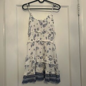 Ron Jon White and Blue Floral Sun Dress